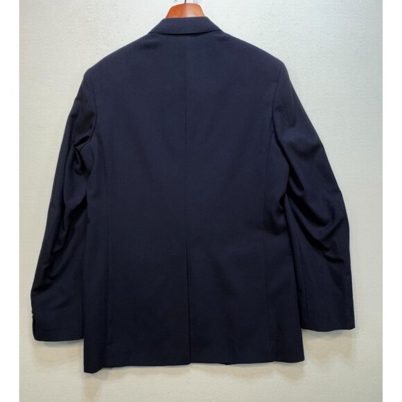 Bill Blass Mens Old Money Wool Blazer Suit Jacket Navy Blue Gold Button - Picture 10 of 13